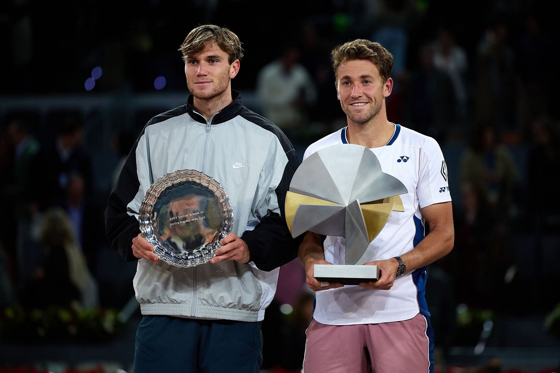 Draper with the runner-up trophy in the Mutua Madrid Open - Day Thirteen - Source: Getty